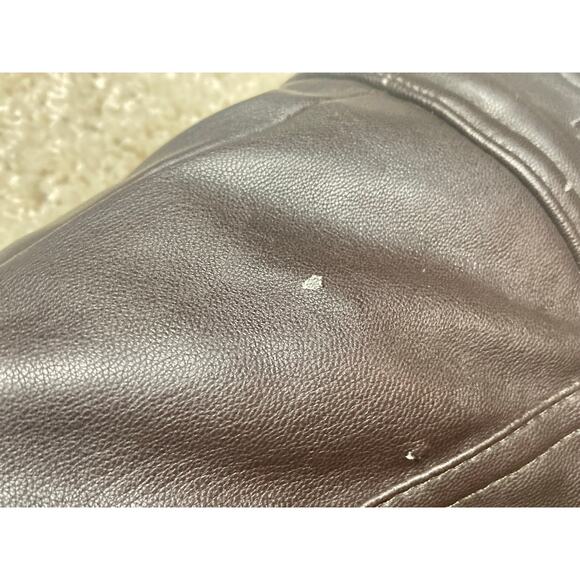 Calvin Klein Brown Leather Like Outer Jacket Coat Mens Large Polyester Filling - Picture 14 of 16